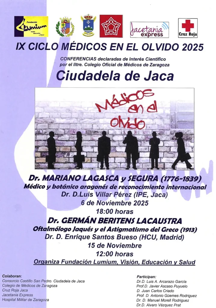 Cartel de las Conferencias celebradas en el Castillo Ciudadela de San Pedro, Jaca.