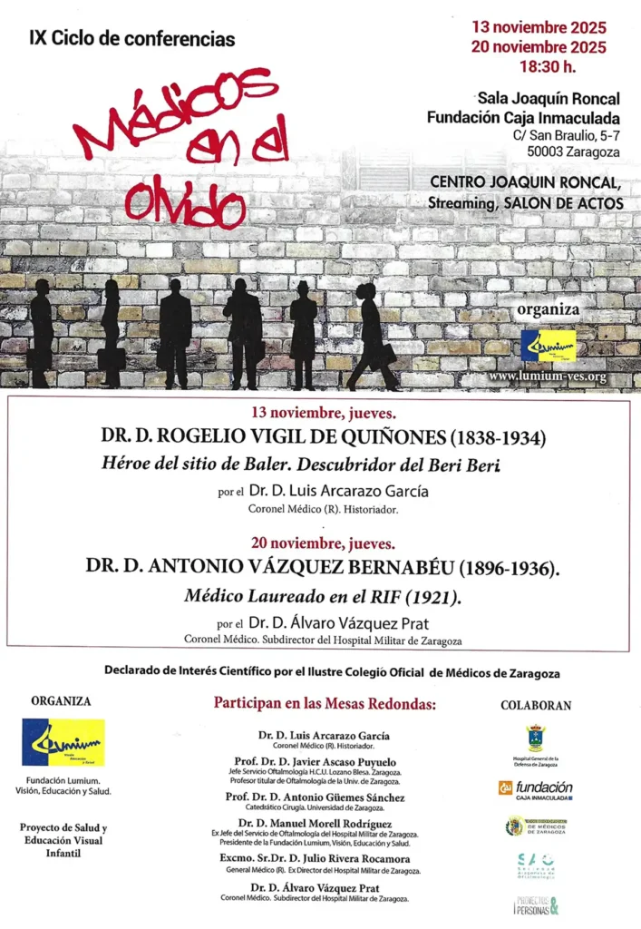 Cartel de las conferencias realizadas en Zaragoza en la sede del Centro Joaquín Roncal de la Fundación CAI.