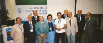 GHHO. X Reunión. 1 de octubre de 2004. Córdoba. 80.º Congreso SEO (Dcha. a izda.: Rafael Menacho, José Luis Munoa, José María Nadal, Carlos López de letona, José Luis Cotallo, Clara Jiménez, Mario Esteban, José María Simón, Fathi Diab y Pedro Fernández de la Fuente).
