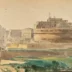 Castillo de Sant’Angelo, Vaticano, 1853-53. Acuarela sobre papel. 14,2 x 21.5 cm.